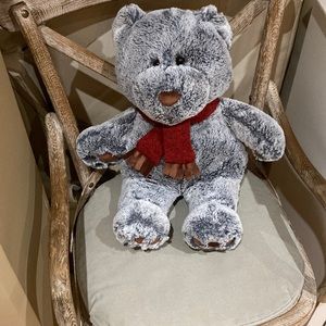 Animal Adventures Silver tip Bear with red scarf